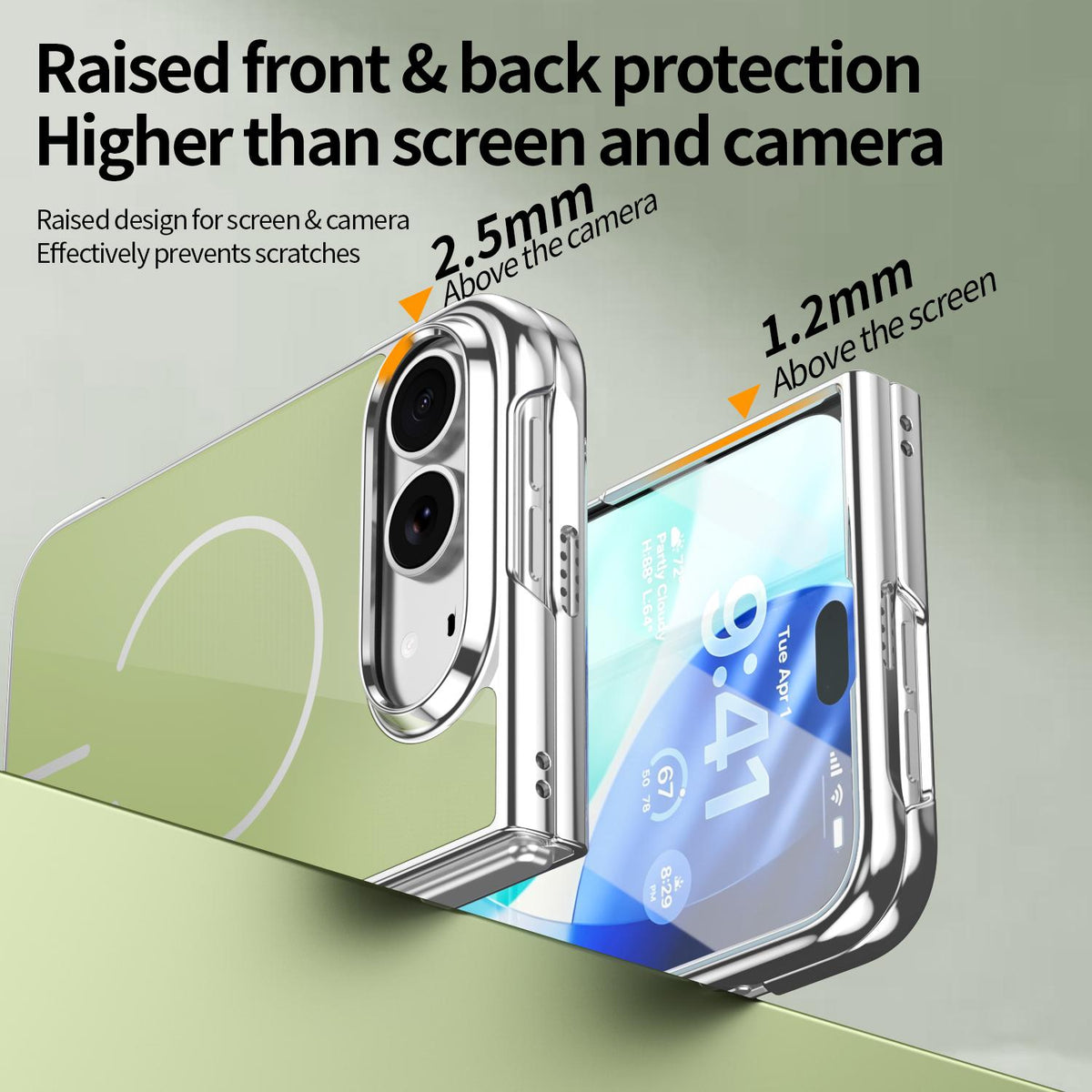 For iPhone Duo Integrated Glass Scratch Resistant Magnetic Phone Case - Green - EDA010135501B