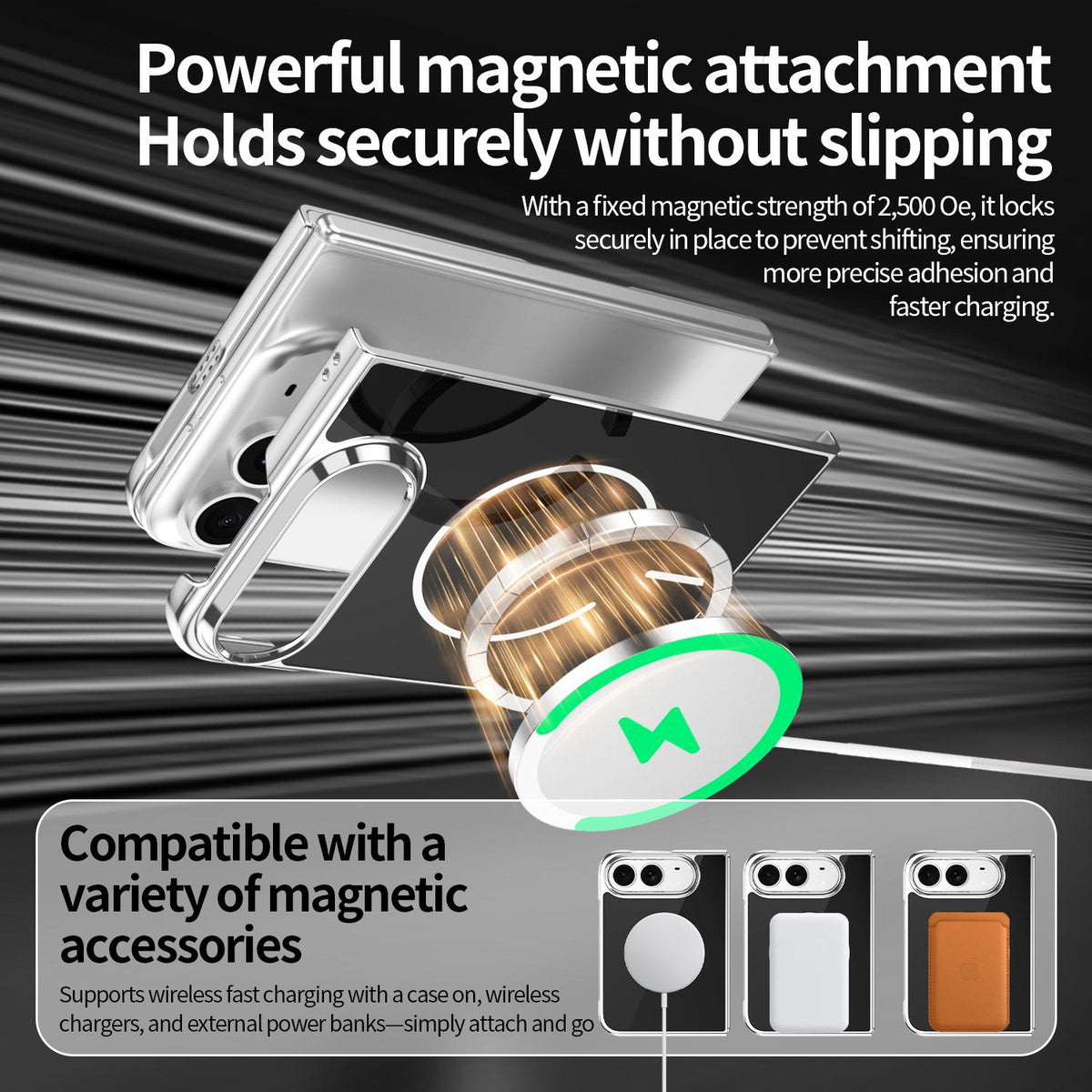 For iPhone Duo Integrated Glass Scratch Resistant Magnetic Phone Case - Black - EDA010135501C