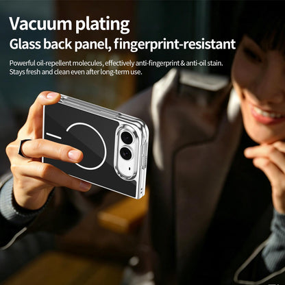 For iPhone Duo Integrated Glass Scratch Resistant Magnetic Phone Case - Black - EDA010135501C