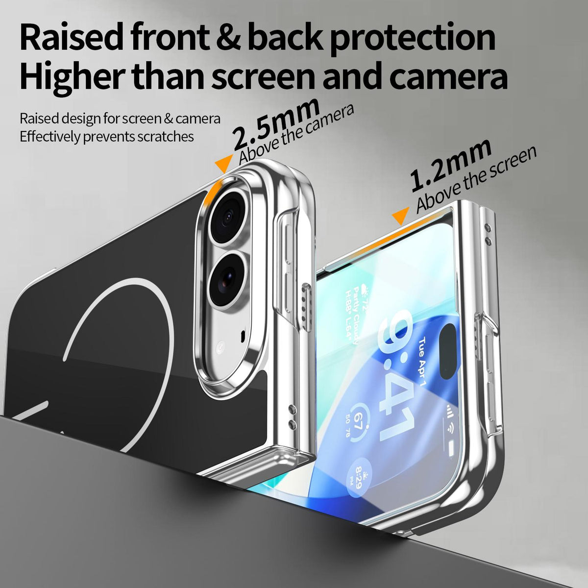 For iPhone Duo Integrated Glass Scratch Resistant Magnetic Phone Case - Black - EDA010135501C