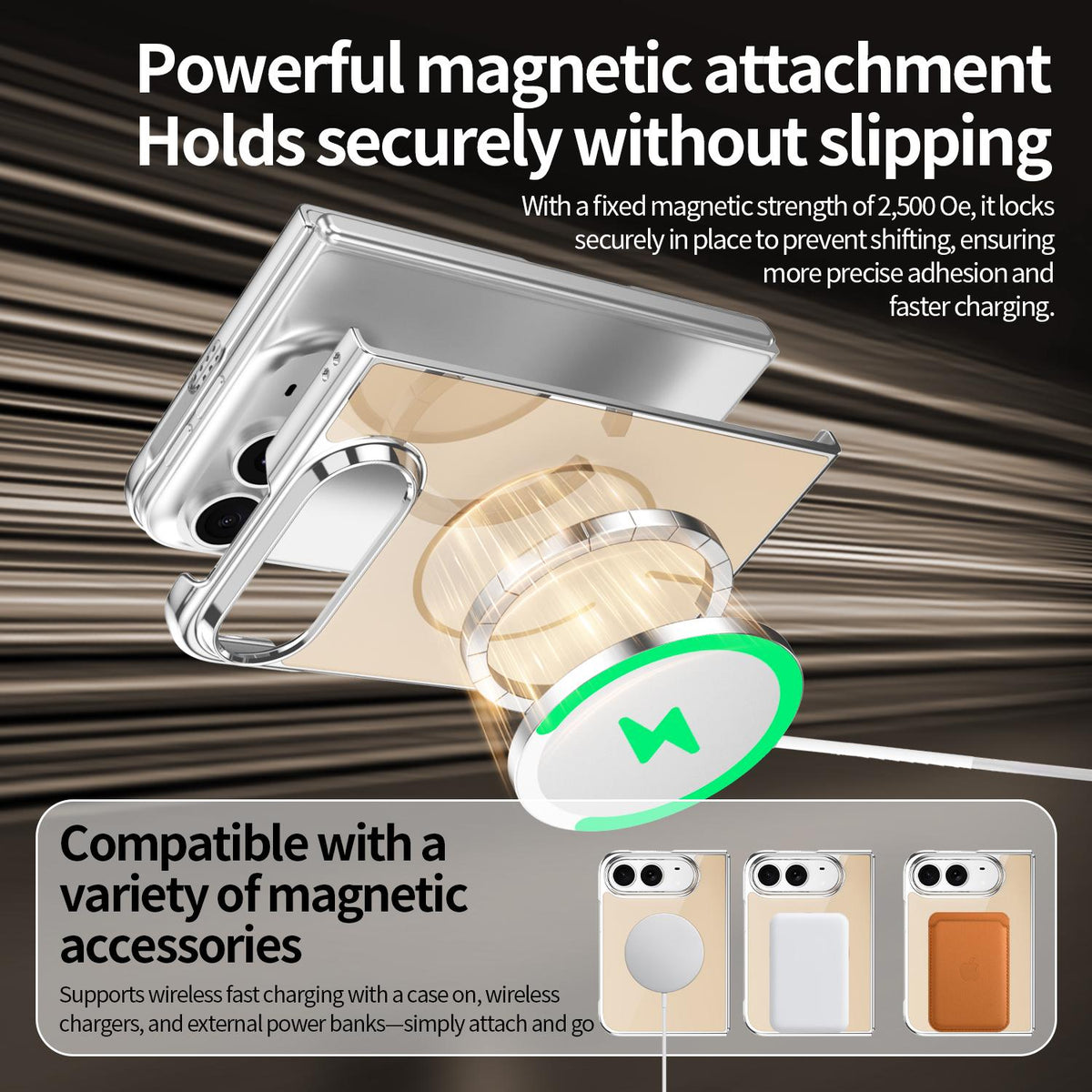 For iPhone Duo Integrated Glass Scratch Resistant Magnetic Phone Case - Desert Gold - EDA010135501D