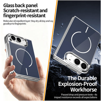For iPhone Duo Integrated Glass Scratch Resistant Magnetic Phone Case - Blue - EDA010135501E