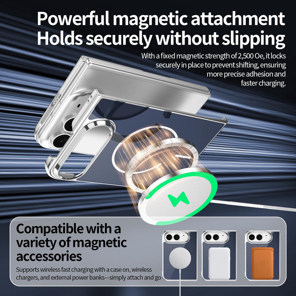 For iPhone Duo Integrated Glass Scratch Resistant Magnetic Phone Case - Blue - EDA010135501E