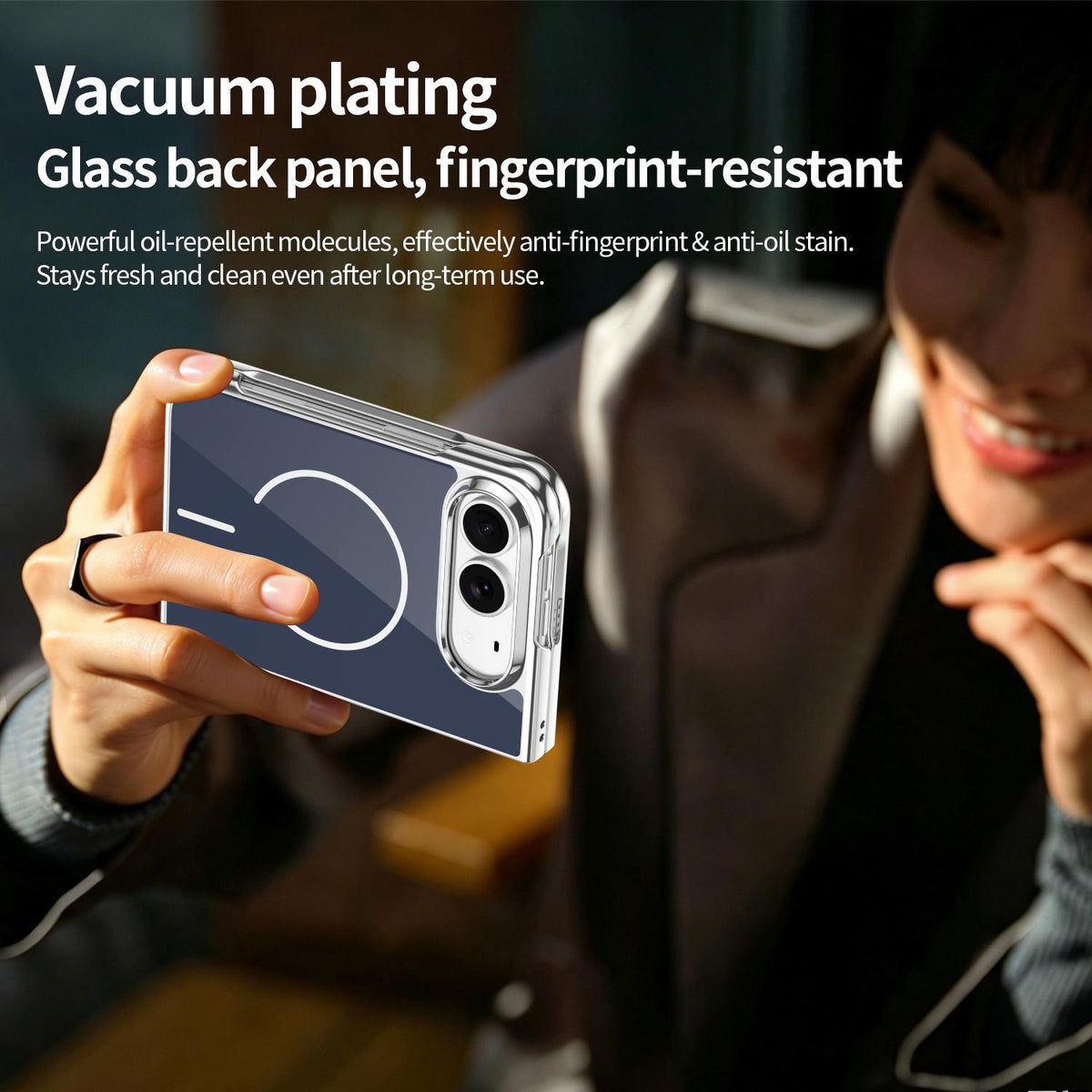 For iPhone Duo Integrated Glass Scratch Resistant Magnetic Phone Case - Blue - EDA010135501E