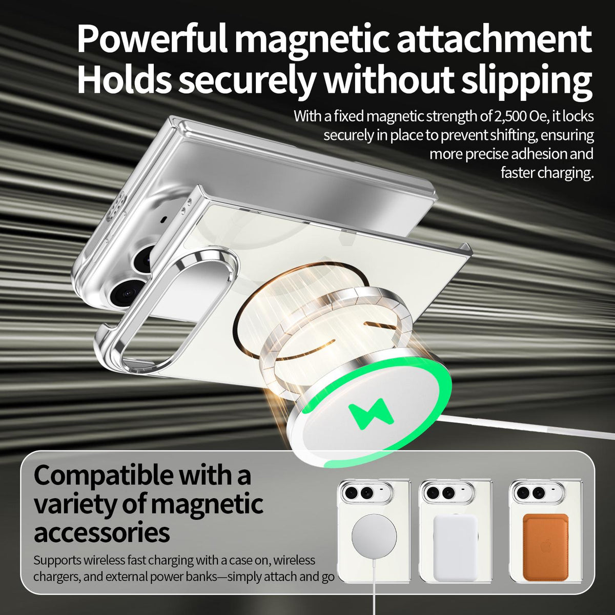 For iPhone Duo Integrated Glass Scratch Resistant Magnetic Phone Case - Silver - EDA010135501F