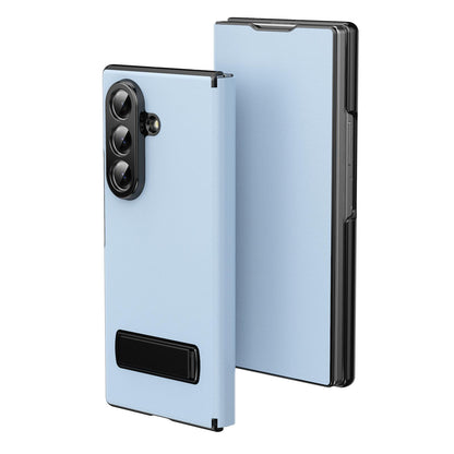 For Samsung Galaxy Z Fold7 5G Flip Cover Folding Holder Vegan Leather Protective Phone Case - Pale Blue - EDA010136002D