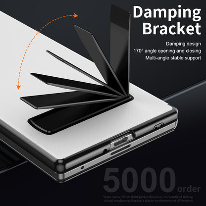 For Samsung Galaxy Z Fold7 5G Flip Cover Folding Holder Vegan Leather Protective Phone Case - White - EDA010136002E