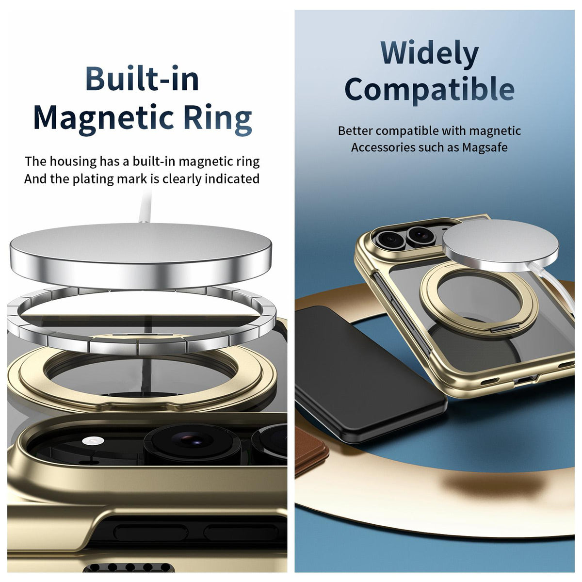 For iPhone Duo Clear Plated Magnetic Ring Holder Integrated Film Phone Case - Green - EDA010136201C