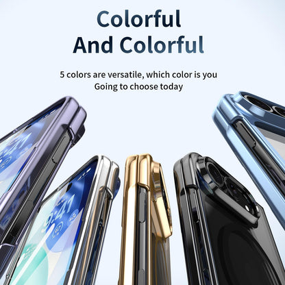For iPhone Duo Clear Plated Magnetic Integrated Film Phone Case - Gold - EDA010136701A