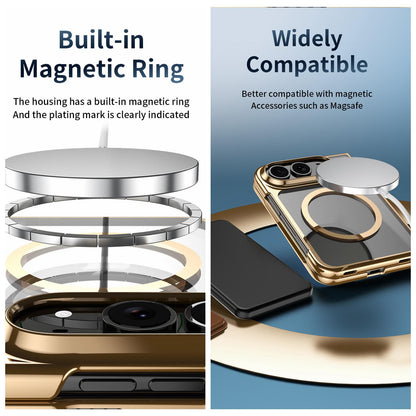 For iPhone Duo Clear Plated Magnetic Integrated Film Phone Case - Purple - EDA010136701B