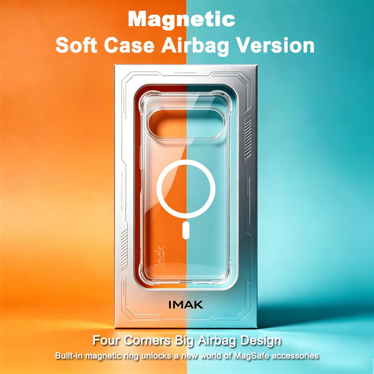 For Google Pixel 11 Pro XL imak Magnetic Shockproof Airbag TPU Phone Case - Transparent - EDA010146201A