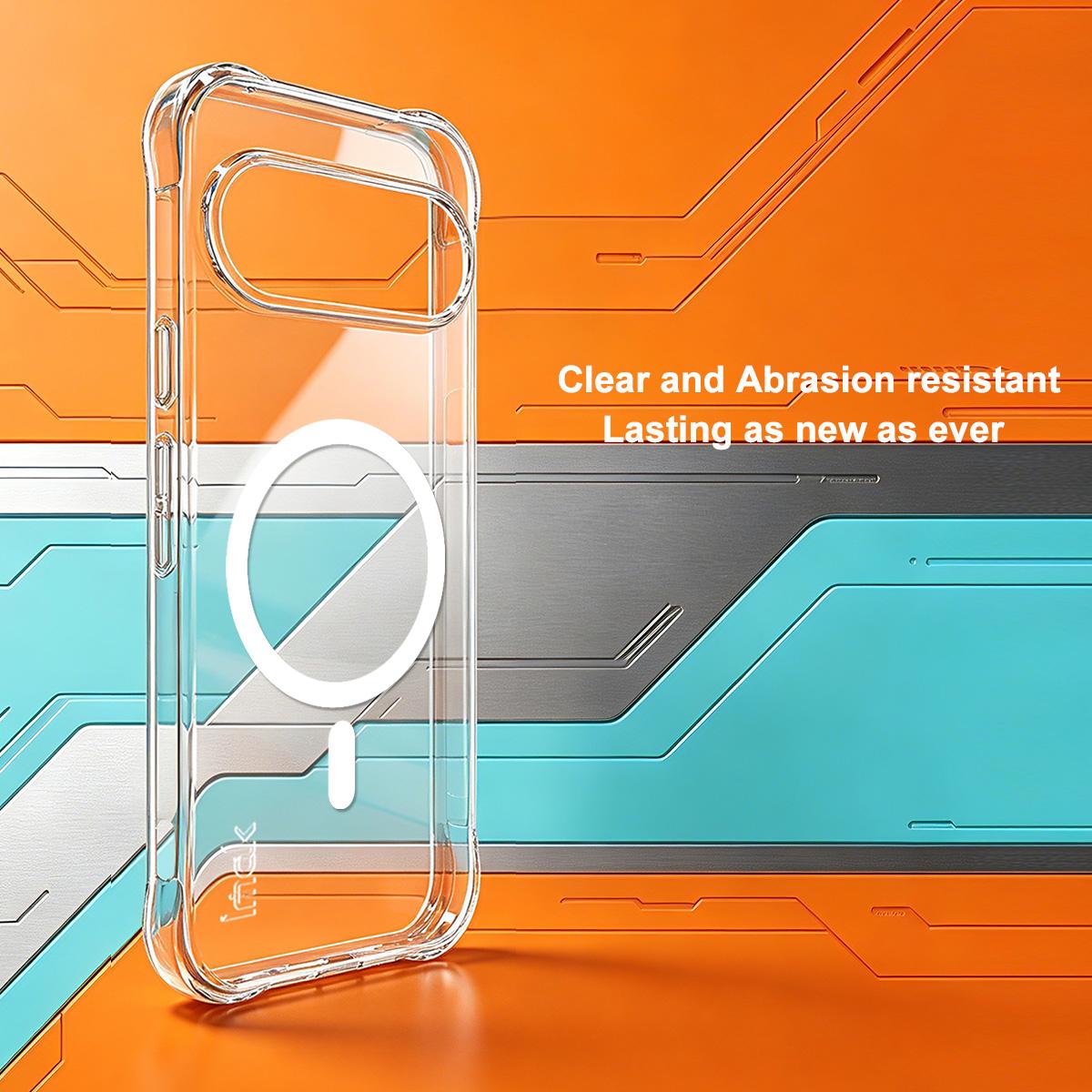 For Google Pixel 11 Pro XL imak Magnetic Shockproof Airbag TPU Phone Case - Transparent - EDA010146201A