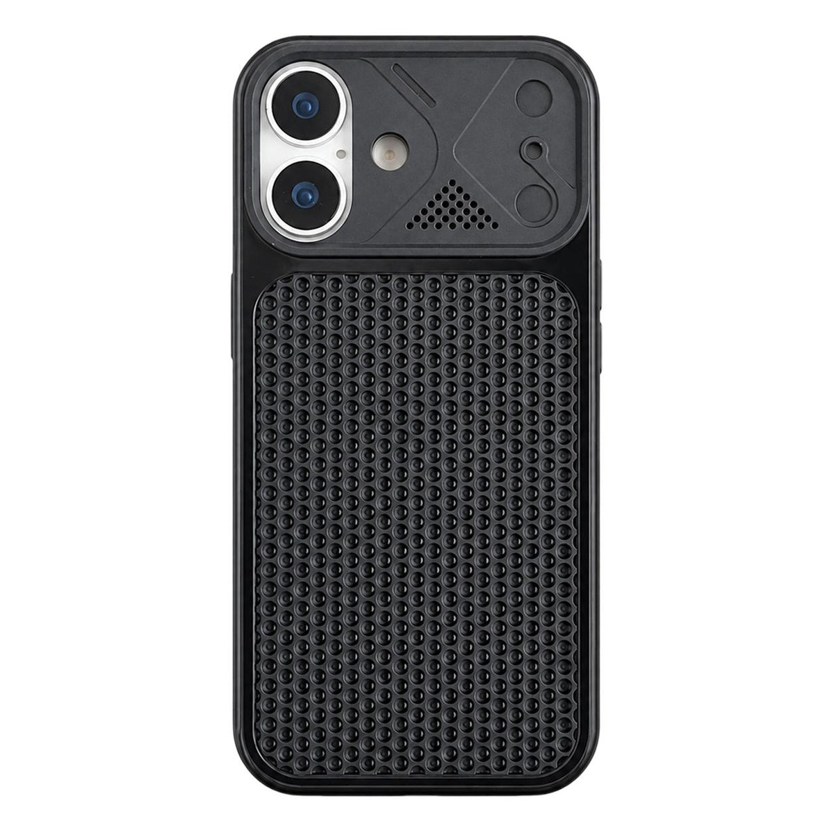For iPhone 18 Mecha Style Heat Dissipation Mesh TPU Phone Case - Black - EDA010148301B