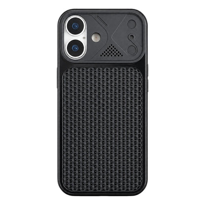 For iPhone 18 Mecha Style Heat Dissipation Mesh TPU Phone Case - Black - EDA010148301B