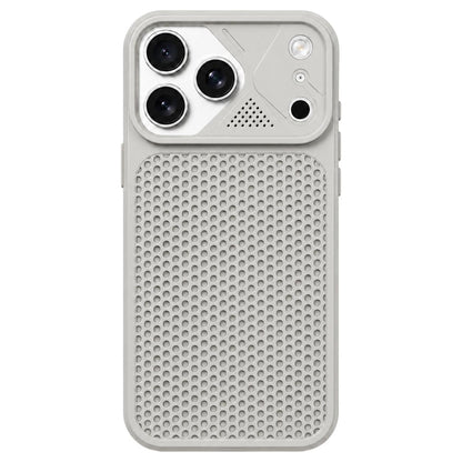 For iPhone 18 Pro Mecha Style Heat Dissipation Mesh TPU Phone Case - Titanium Gray - EDA010148302F