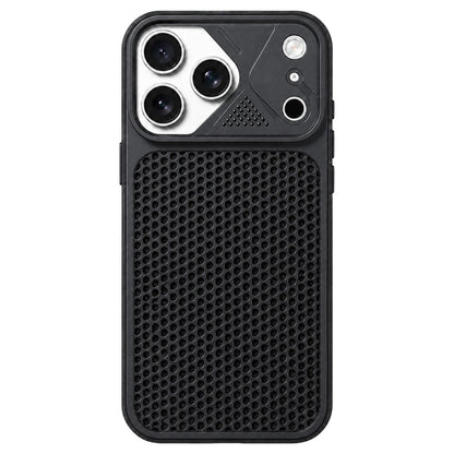 For iPhone 18 Pro Max Mecha Style Heat Dissipation Mesh TPU Phone Case - Black - EDA010148303B