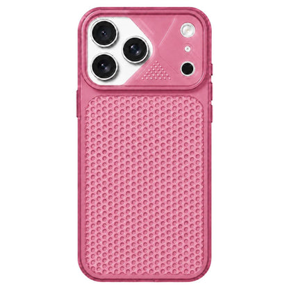For iPhone 17 Pro Mecha Style Heat Dissipation Mesh TPU Phone Case - Transparent Red - EDA010148305D