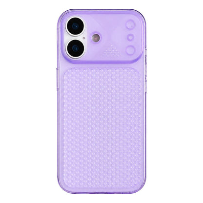 For iPhone 17 Mecha Style Heat Dissipation Mesh TPU Phone Case - Transparent Purple - EDA010148306A