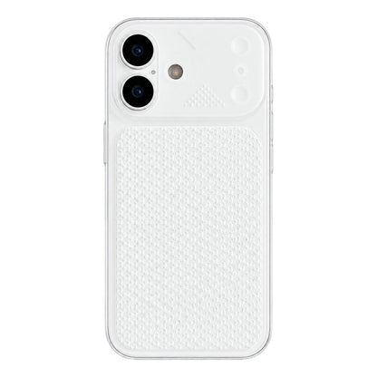 For iPhone 17 Mecha Style Heat Dissipation Mesh TPU Phone Case - Transparent White - EDA010148306E
