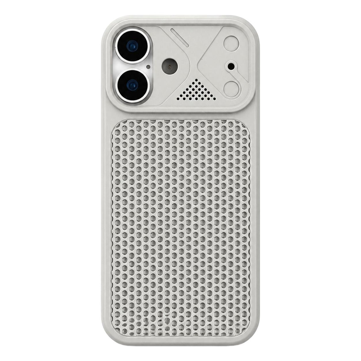 For iPhone 17 Mecha Style Heat Dissipation Mesh TPU Phone Case - Titanium Gray - EDA010148306F