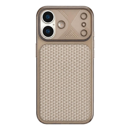 For iPhone 17 Mecha Style Heat Dissipation Mesh TPU Phone Case - Transparent Grey - EDA010148306H
