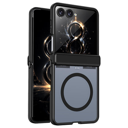 For Galaxy Flip8 5G Wing Series Magnetic Folding Hinge Phone Case - Black - EDA010162701A