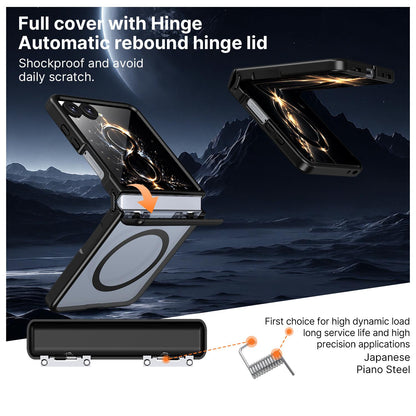 For Galaxy Flip8 5G Wing Series Magnetic Folding Hinge Phone Case - Black - EDA010162701A