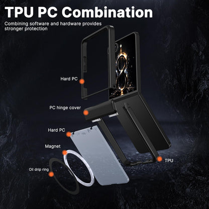 For Galaxy Flip8 5G Wing Series Magnetic Folding Hinge Phone Case - Black - EDA010162701A