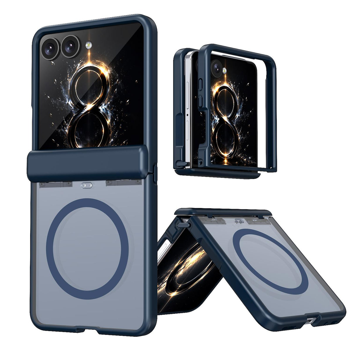 For Galaxy Flip8 5G Wing Series Magnetic Folding Hinge Phone Case - Blue - EDA010162701B