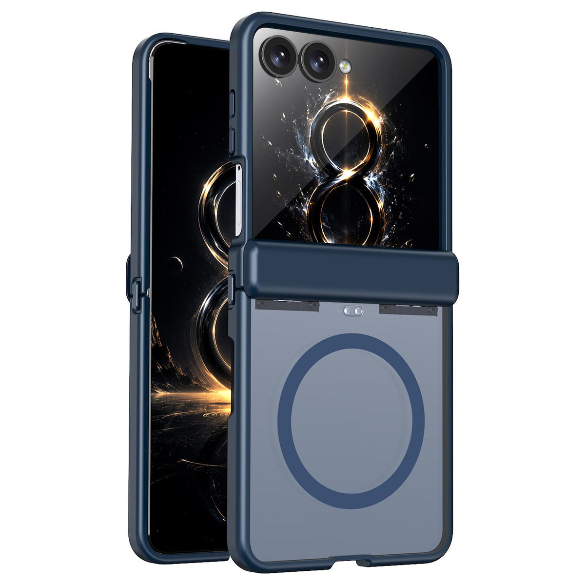 For Galaxy Flip8 5G Wing Series Magnetic Folding Hinge Phone Case - Blue - EDA010162701B