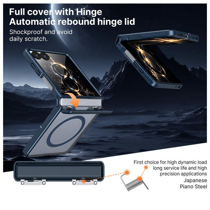 For Galaxy Flip8 5G Wing Series Magnetic Folding Hinge Phone Case - Blue - EDA010162701B