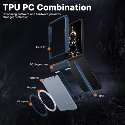 For Galaxy Flip8 5G Wing Series Magnetic Folding Hinge Phone Case - Blue - EDA010162701B