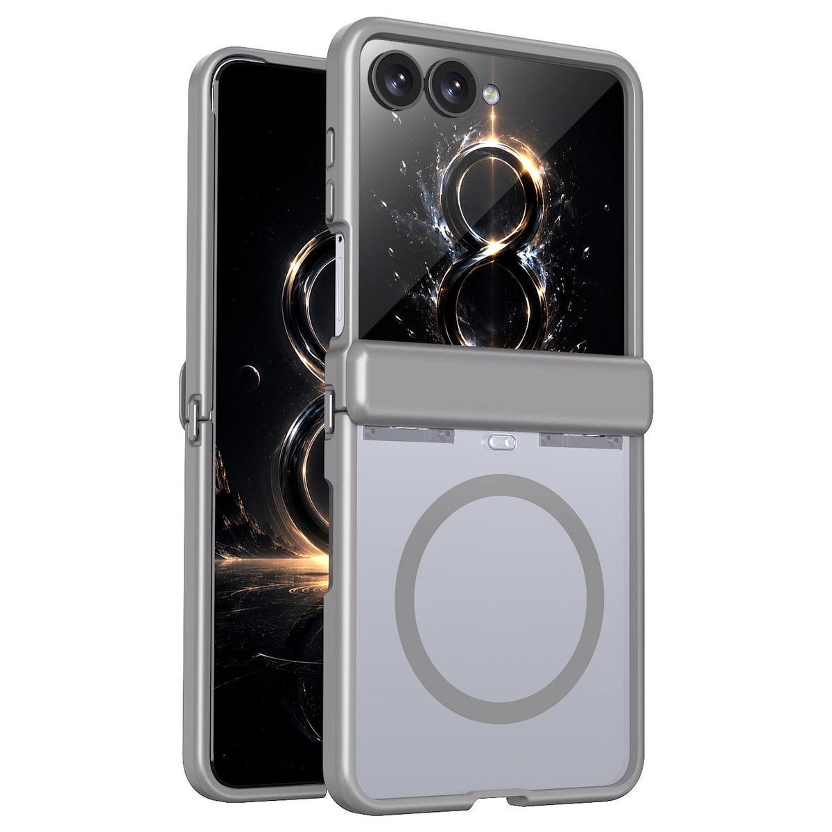 For Galaxy Flip8 5G Wing Series Magnetic Folding Hinge Phone Case - Titanium Grey - EDA010162701C