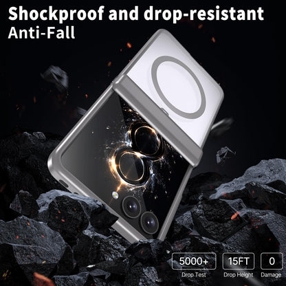 For Galaxy Flip8 5G Wing Series Magnetic Folding Hinge Phone Case - Titanium Grey - EDA010162701C