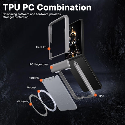 For Galaxy Flip8 5G Wing Series Magnetic Folding Hinge Phone Case - Titanium Grey - EDA010162701C