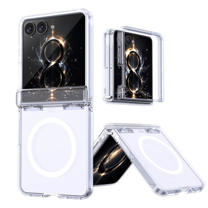 For Galaxy Flip8 5G Wing Series Magnetic Folding Hinge Phone Case - Transparent - EDA010162701D