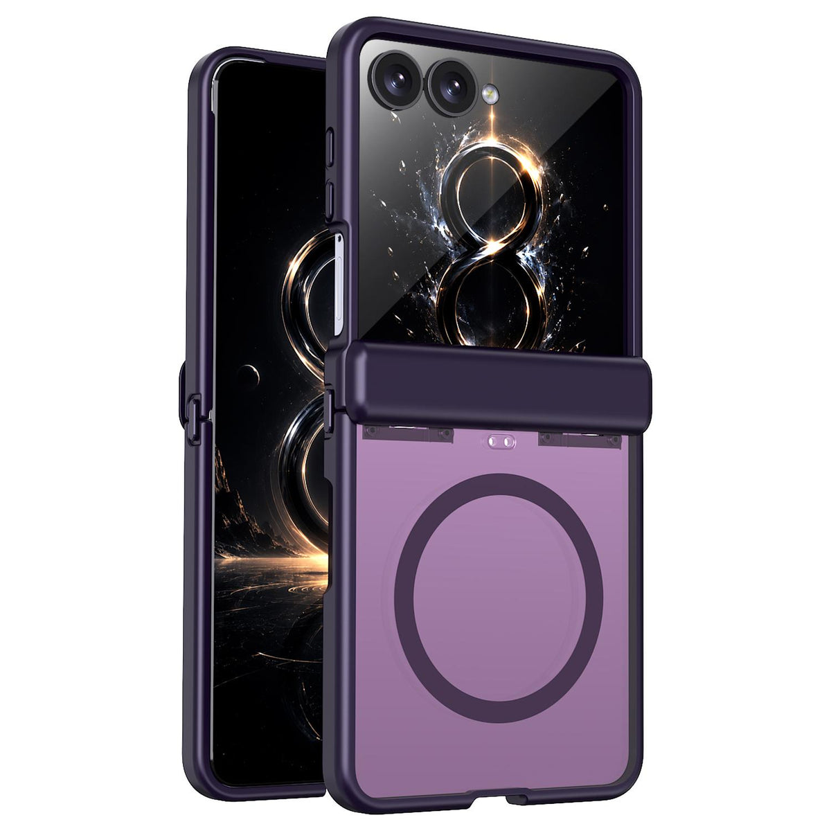 For Galaxy Flip8 5G Wing Series Magnetic Folding Hinge Phone Case - Purple - EDA010162701E