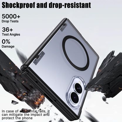For Galaxy Fold8 5G Wing Series Magnetic Folding Hinge Phone Case - Black - EDA010162703A