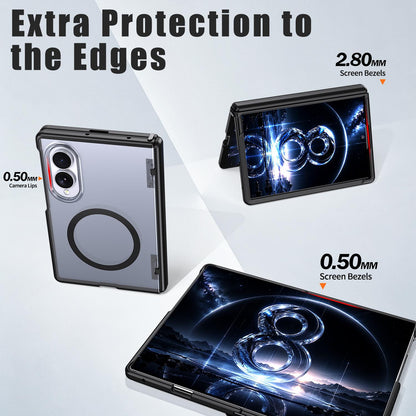 For Galaxy Fold8 5G Wing Series Magnetic Folding Hinge Phone Case - Black - EDA010162703A