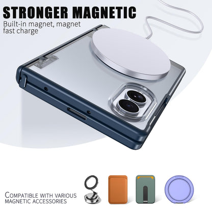 For Galaxy Fold8 5G Wing Series Magnetic Folding Hinge Phone Case - Blue - EDA010162703B
