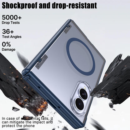 For Galaxy Fold8 5G Wing Series Magnetic Folding Hinge Phone Case - Blue - EDA010162703B