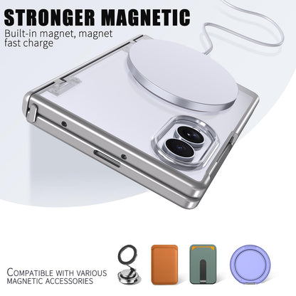 For Galaxy Fold8 5G Wing Series Magnetic Folding Hinge Phone Case - Titanium Grey - EDA010162703C