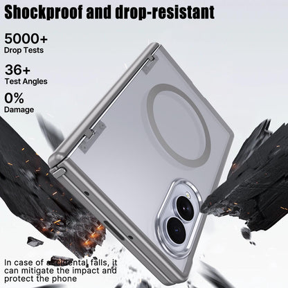 For Galaxy Fold8 5G Wing Series Magnetic Folding Hinge Phone Case - Titanium Grey - EDA010162703C