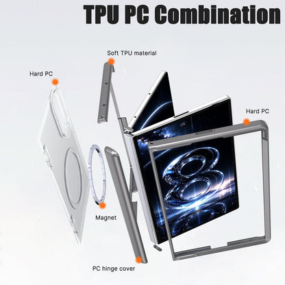 For Galaxy Fold8 5G Wing Series Magnetic Folding Hinge Phone Case - Titanium Grey - EDA010162703C