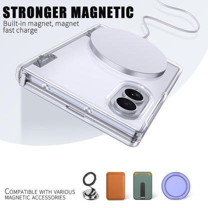 For Galaxy Fold8 5G Wing Series Magnetic Folding Hinge Phone Case - Transparent - EDA010162703D
