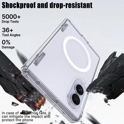 For Galaxy Fold8 5G Wing Series Magnetic Folding Hinge Phone Case - Transparent - EDA010162703D