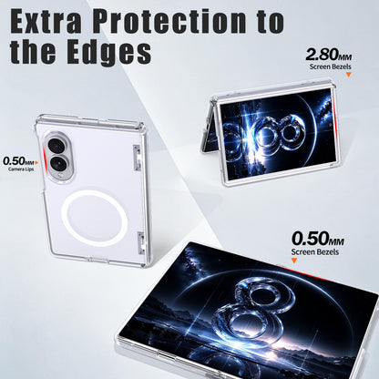 For Galaxy Fold8 5G Wing Series Magnetic Folding Hinge Phone Case - Transparent - EDA010162703D