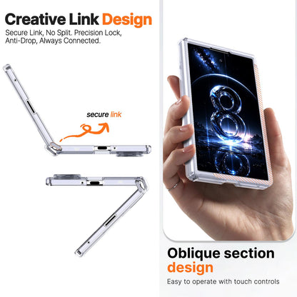For Galaxy Fold8 5G Wing Series Magnetic Folding Hinge Phone Case - Transparent - EDA010162703D