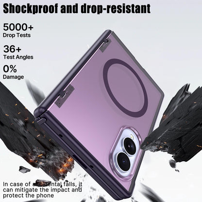 For Galaxy Fold8 5G Wing Series Magnetic Folding Hinge Phone Case - Purple - EDA010162703E