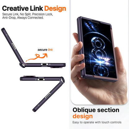 For Galaxy Fold8 5G Wing Series Magnetic Folding Hinge Phone Case - Purple - EDA010162703E